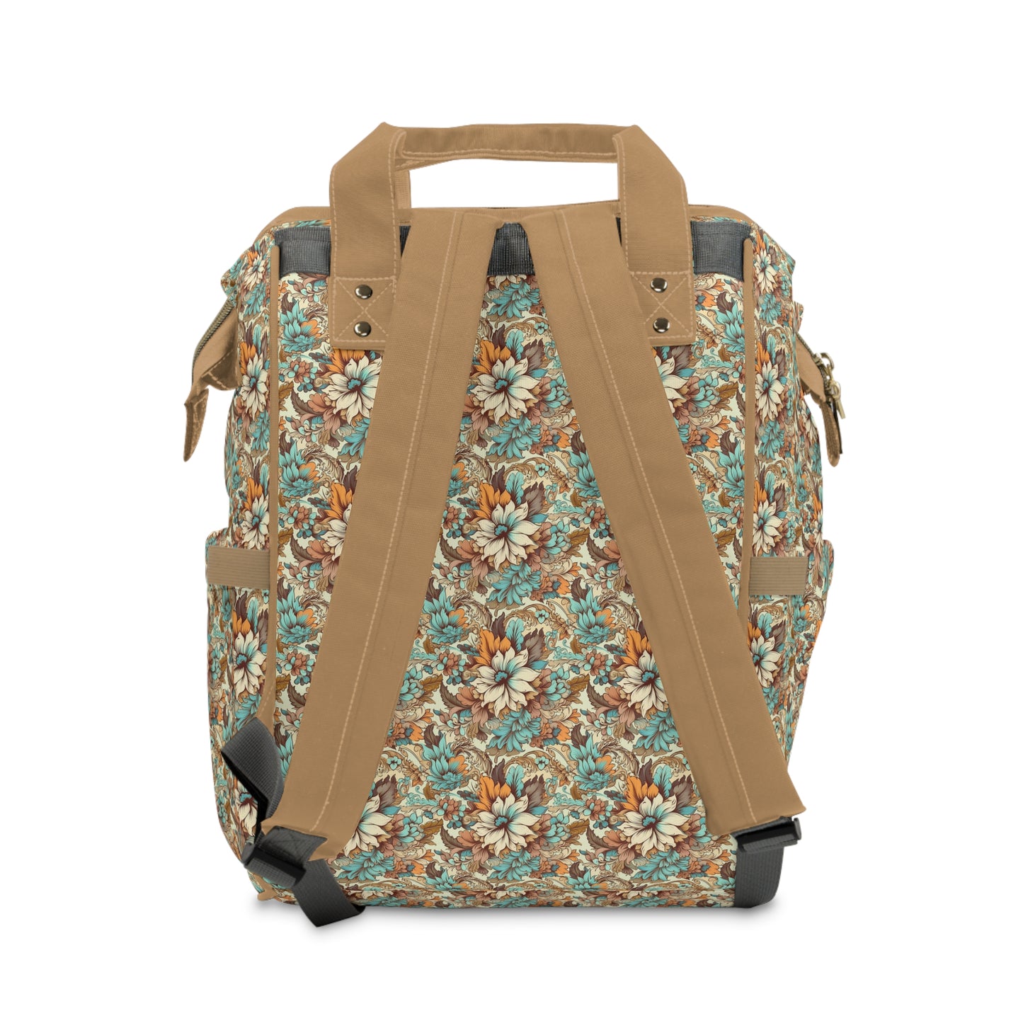 Boho Floral Diaper Backpack - Multifunctional & Spacious Floral Baby Bag for Trendy Parents