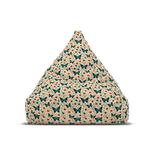 Butterfly Bean Bag Chair Cover - Durable Polyester, Locking Zipper, 2 Sizes