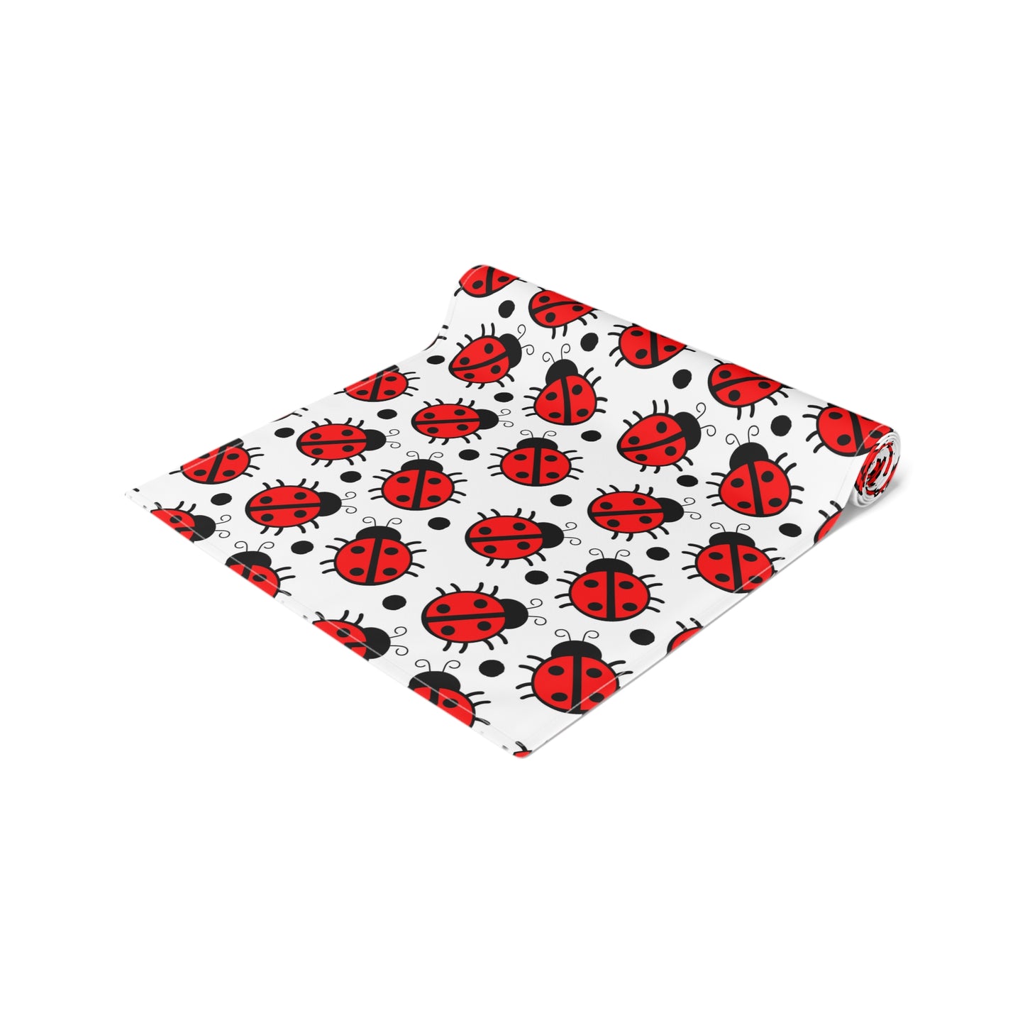 Ladybug Print Table Runner - Charming Good Luck, Cotton Twill or Polyester - Perfect for Nature-Inspired Home Decor