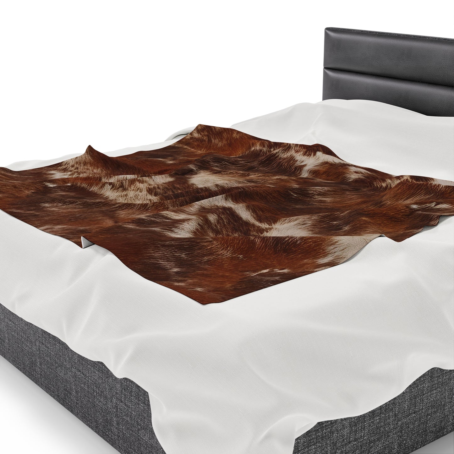 Cowhide Velveteen Plush Blanket | Soft, Rustic, Luxurious and Comforting | Available in Multiple Sizes