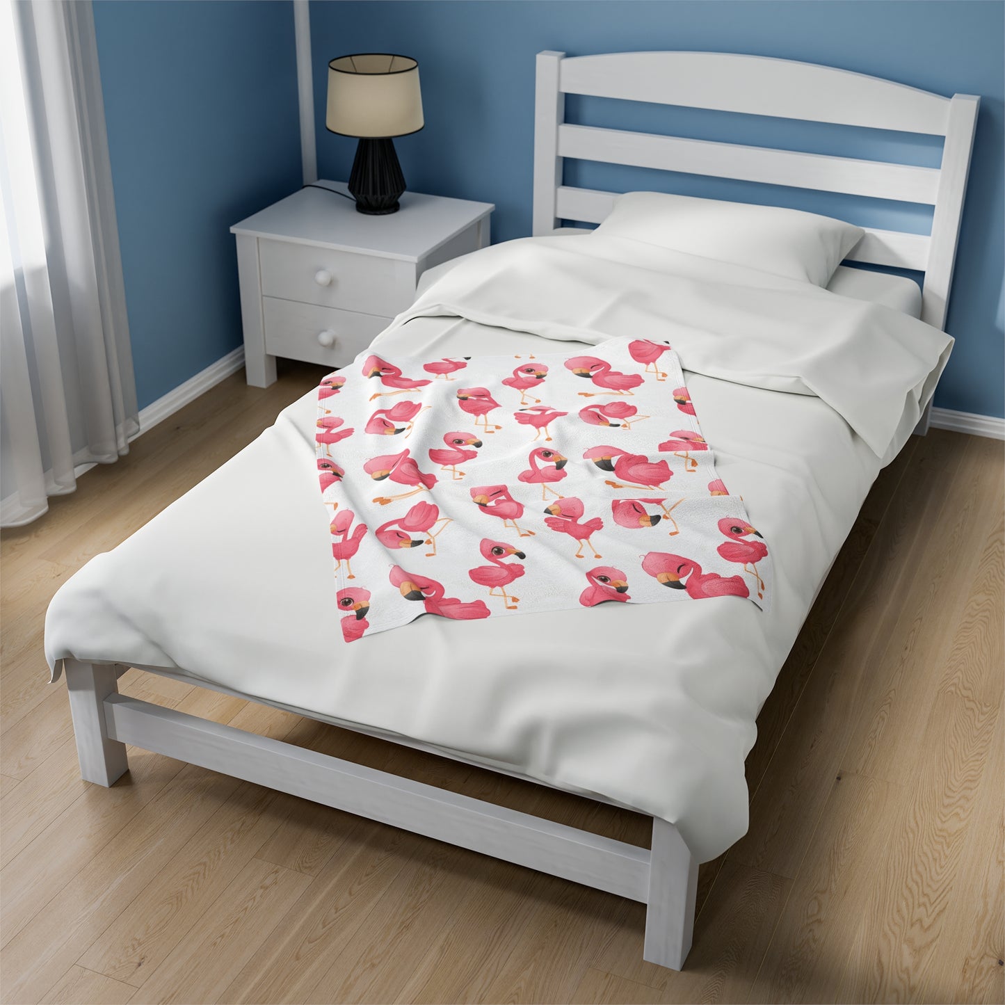 Flamingo Velveteen Plush Blanket | Soft, Tropical, Luxurious and Comforting | Available in Multiple Sizes