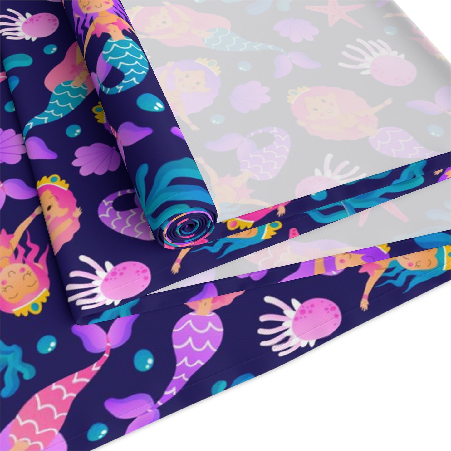 Mermaid Print Table Runner - Mystical Sea Charm, Cotton Twill or Polyester - Perfect for Enchanting Home Decor