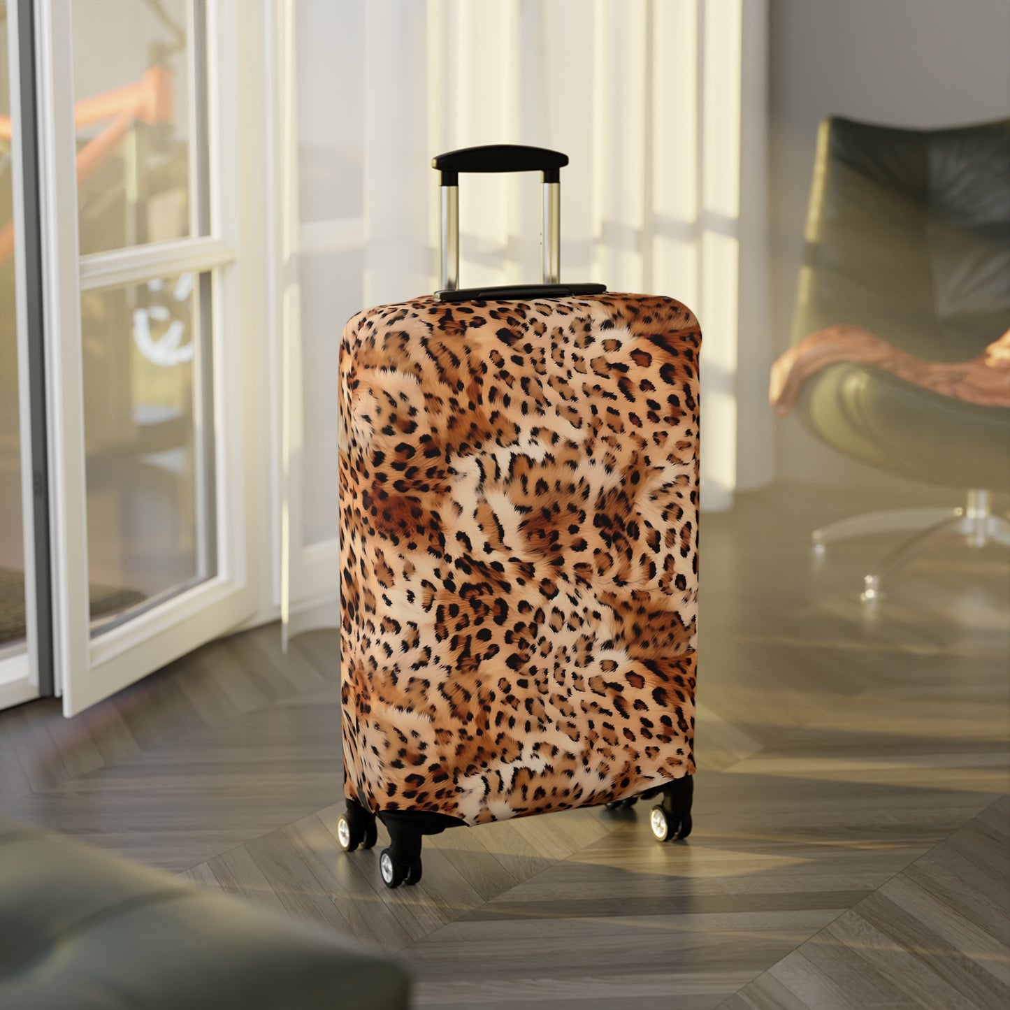 Leopard Print Luggage Cover - Animal Print Suitcase Protector
