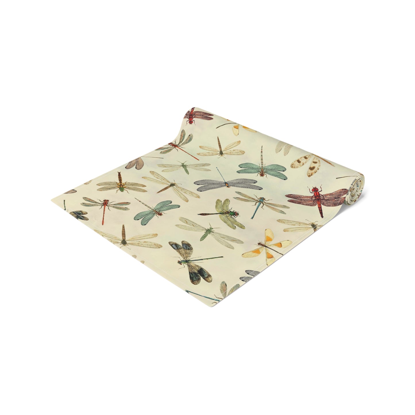 Dragonfly Print Table Runner - Elegant Whimsy, Cotton Twill or Polyester - Perfect for Nature-Inspired Home Decor