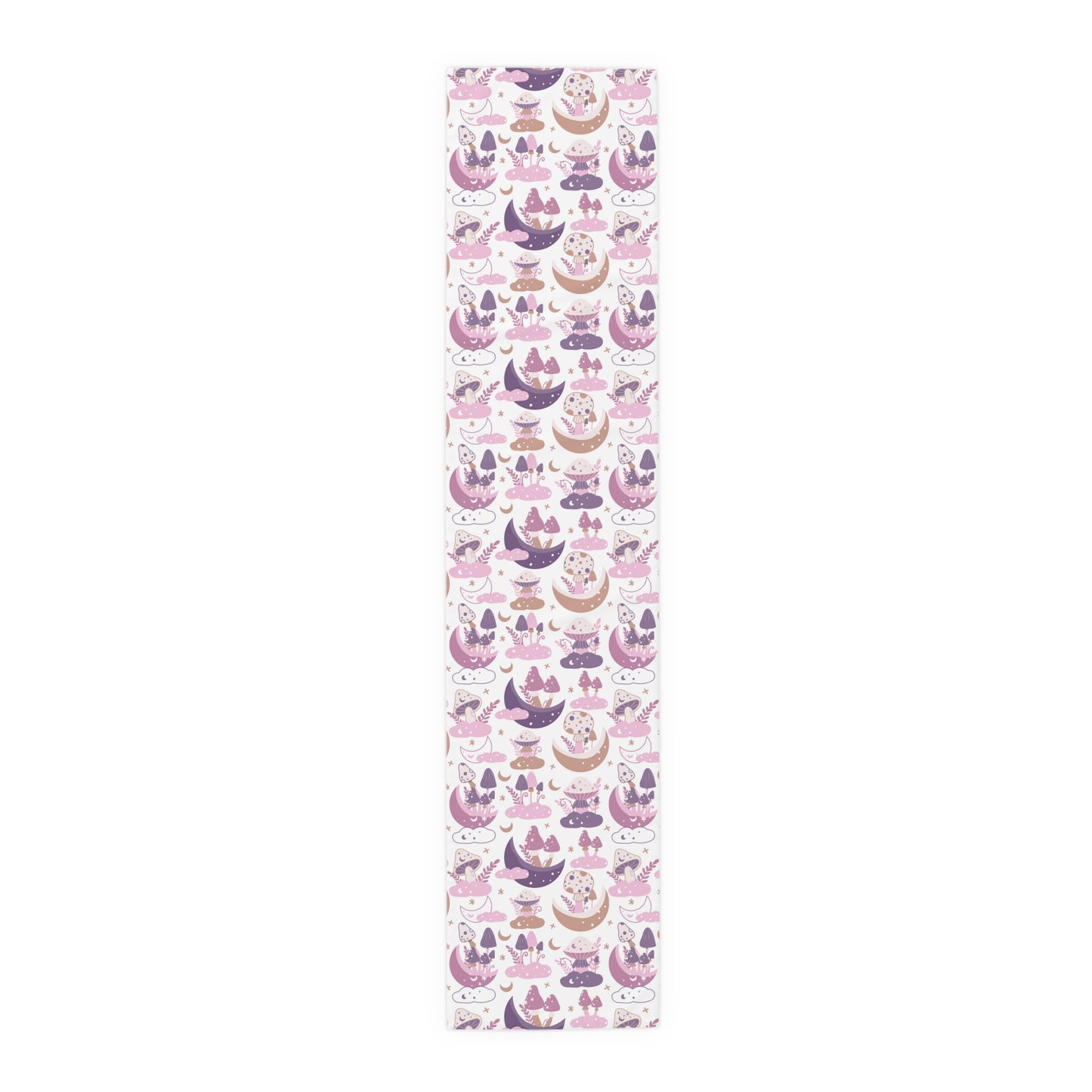 Mushroom Print Table Runner - Nature Vibes in Cotton Twill or Polyester - Perfect for Nature-Inspired Home Decor