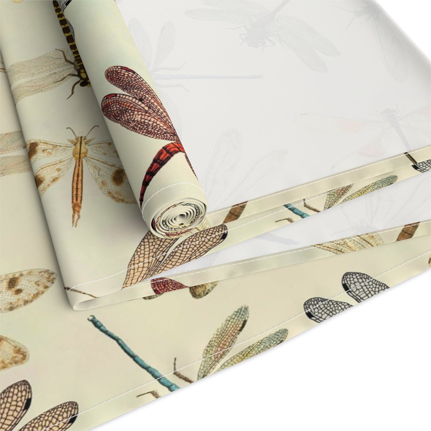 Dragonfly Print Table Runner - Elegant Whimsy, Cotton Twill or Polyester - Perfect for Nature-Inspired Home Decor