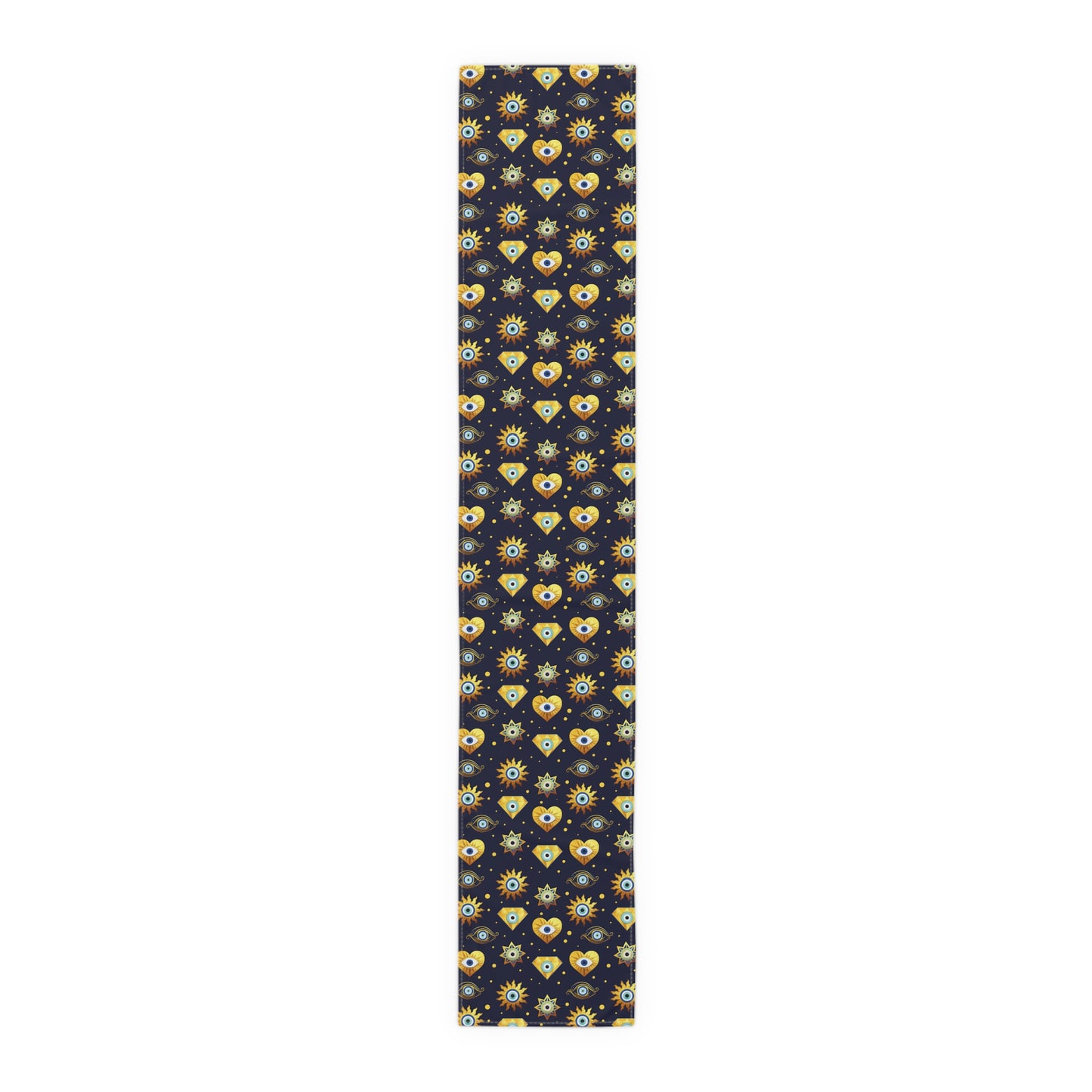 Evil Eye Print Table Runner - Mystical Protection in Cotton Twill or Polyester - Perfect for Spiritual Home Decor
