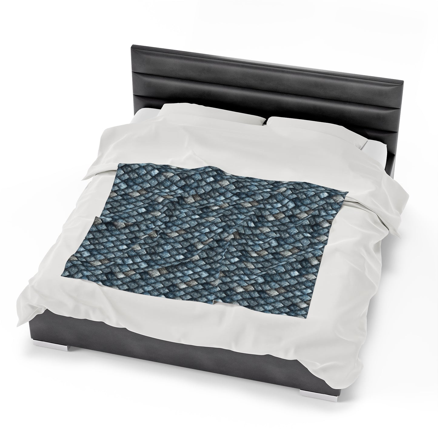 Dragon Scale Velveteen Plush Blanket | Soft, Mythical, Luxurious and Comforting | Available in Multiple Sizes