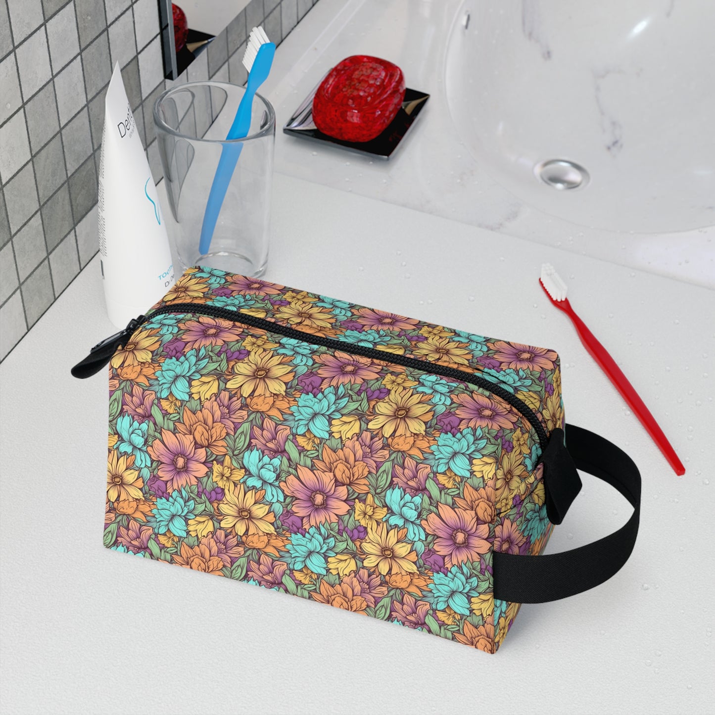 Boho Floral Toiletry Bag | Chic & Water-Resistant Organizer | Perfect for Camping, Travel, College
