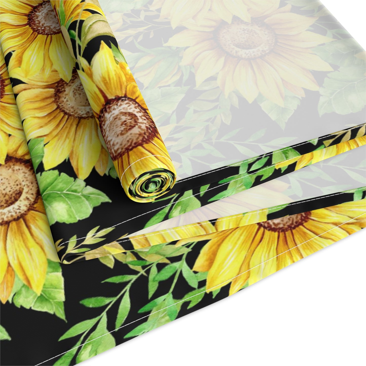 Sunflower Print Table Runner - Bright and Cheerful, Cotton Twill or Polyester - Perfect for Sunny Home Decor