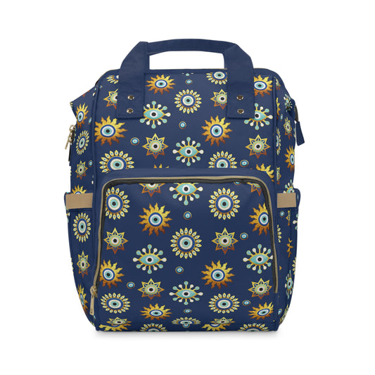 Evil Eye Diaper Backpack - Protective & Stylish Baby Bag with Evil Eye Motif, Multifunctional and Organized