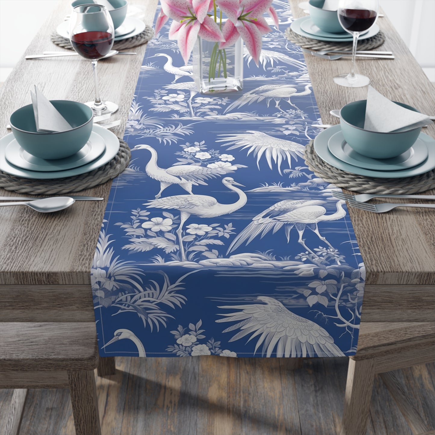 Chinoiseries Table Runner - Cotton Twill & Polyester