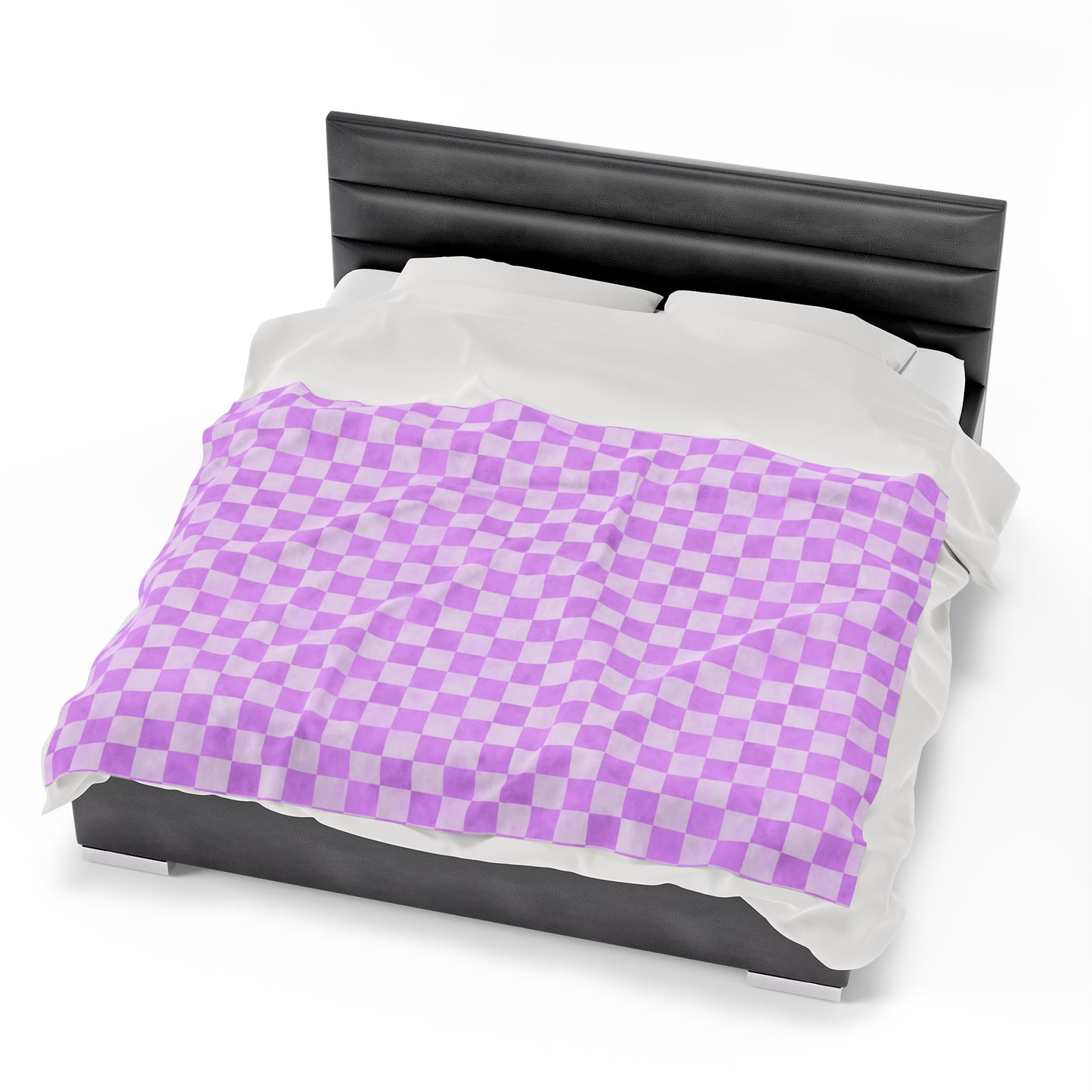 Pastel Checkers Velveteen Plush Blanket | Soft, Trendy, Luxurious and Comforting | Available in Multiple Sizes