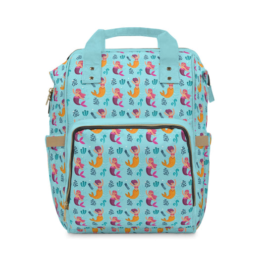 Mermaid Diaper Backpack - Magical & Multifunctional Nappy Bag with Ocean-Inspired Mermaid Patterns