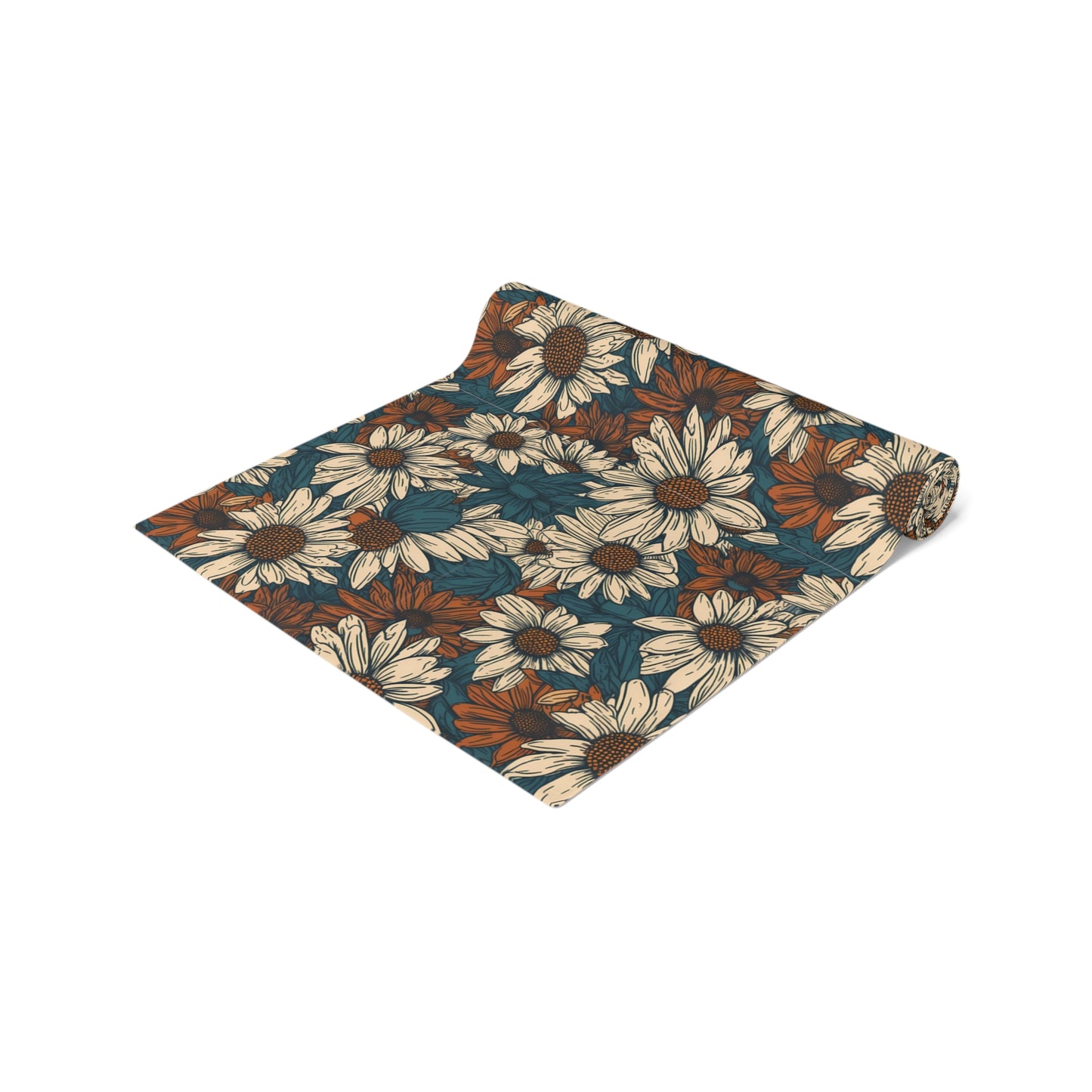 Daisy Print Table Runner - Fresh and Simple, Cotton Twill or Polyester - Perfect for Light & Airy Home Decor