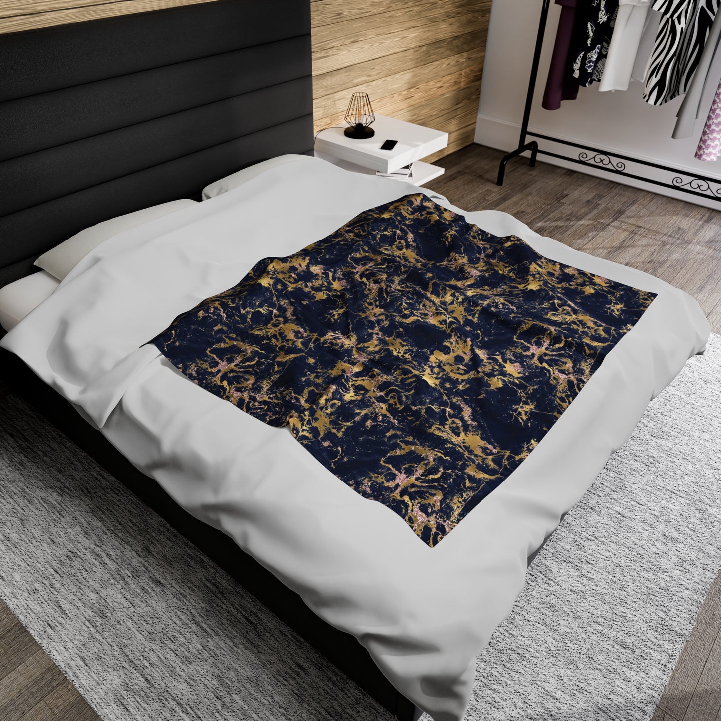 Marble Print Velveteen Plush Blanket | Soft, Elegant, Luxurious and Comforting | Available in Multiple Sizes