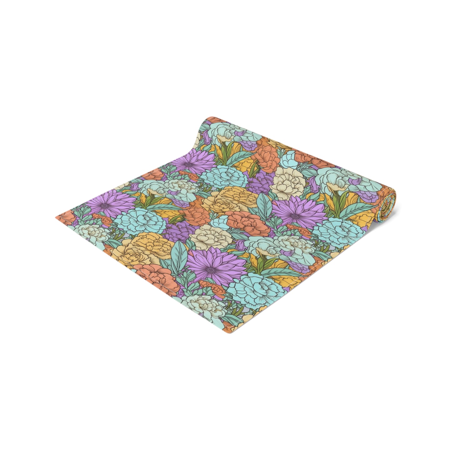 Boho Floral Table Runner - Vibrant Designs in Cotton Twill or Polyester - Ideal for Natural Home Decor