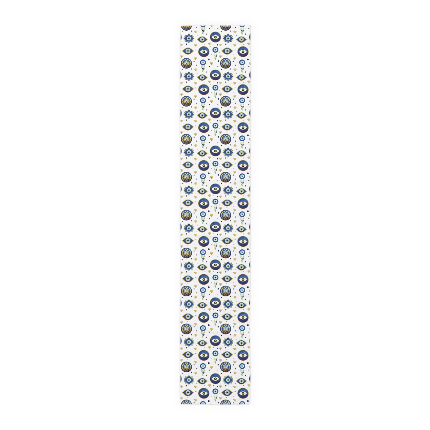 Evil Eye Print Table Runner - Mystical Protection in Cotton Twill or Polyester - Perfect for Spiritual Home Decor