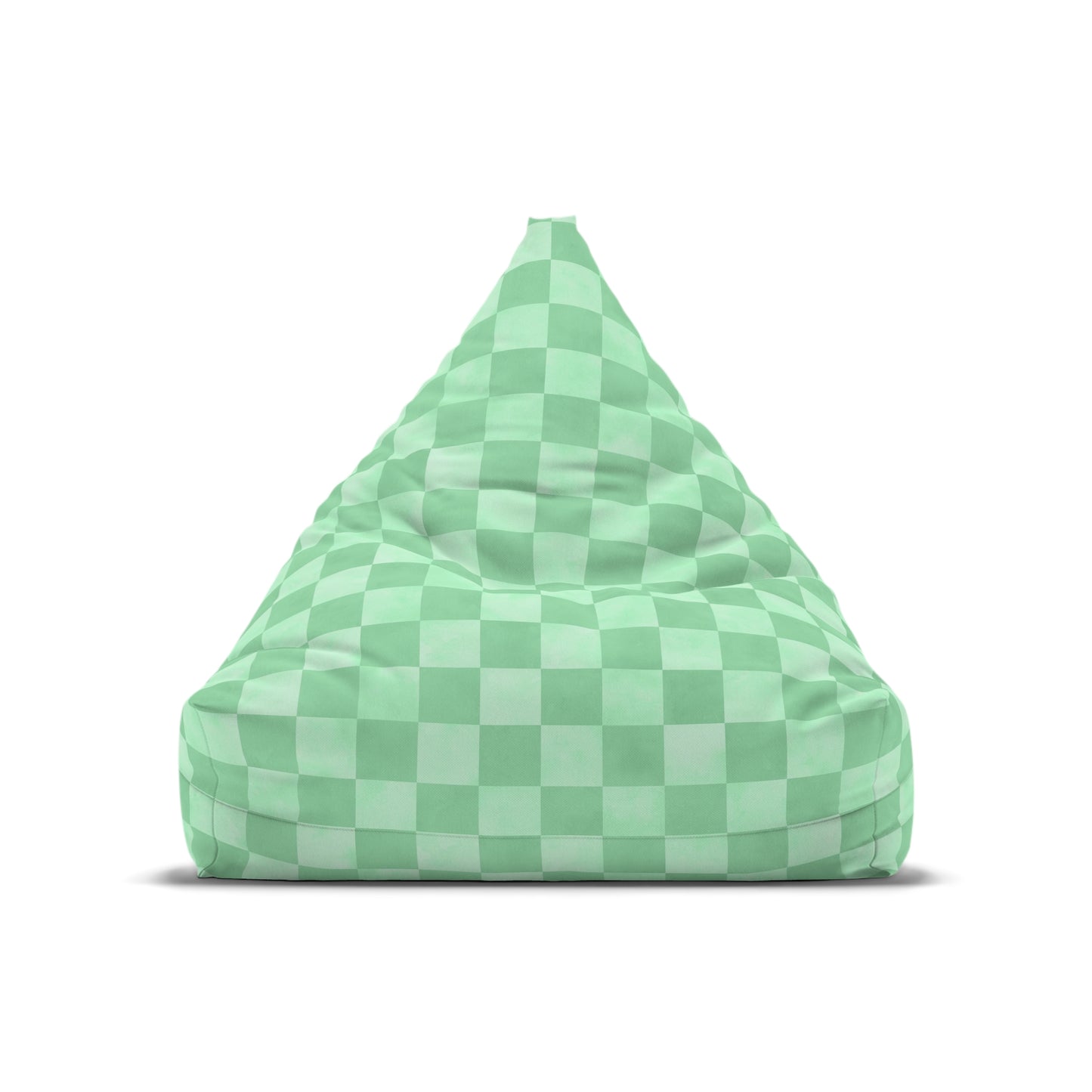 Pastel Checkers Bean Bag Chair Cover - Soft-Touch Polyester Slipcover with Secure Zip