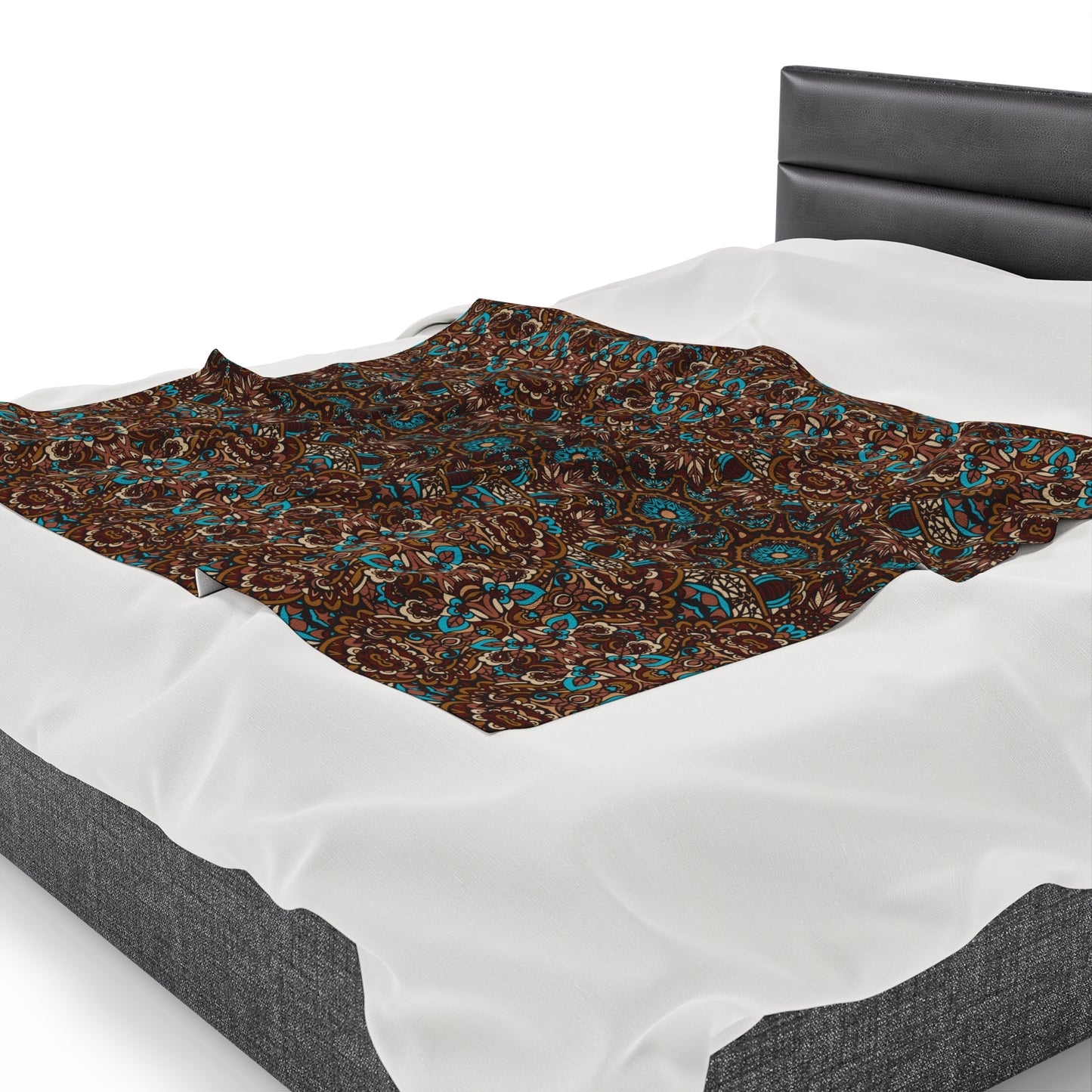 Mandala Velveteen Plush Blanket | Soft, Spiritual, Luxurious and Comforting | Available in Multiple Sizes