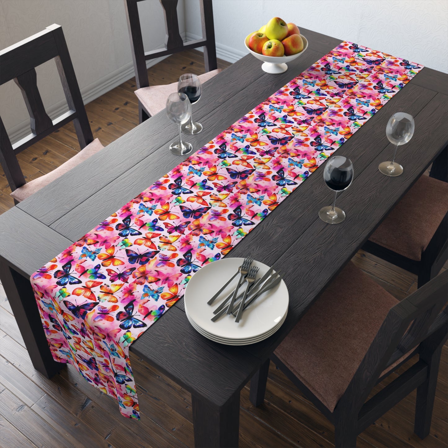 Butterfly Table Runner - Vibrant Patterns, Cotton Twill or Polyester - Perfect for Home Decor & Unique Gifts