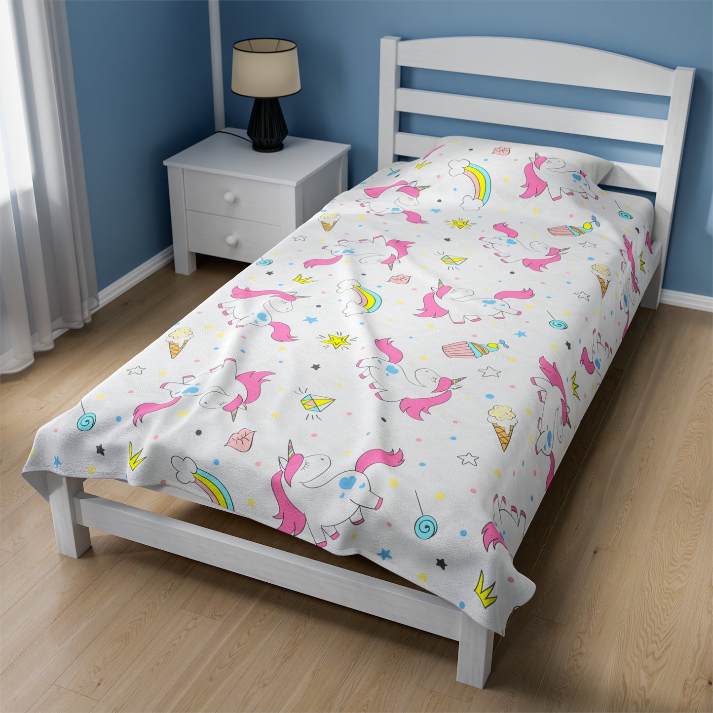 Unicorn Velveteen Plush Blanket | Soft, Magical, Luxurious and Comforting | Available in Multiple Sizes