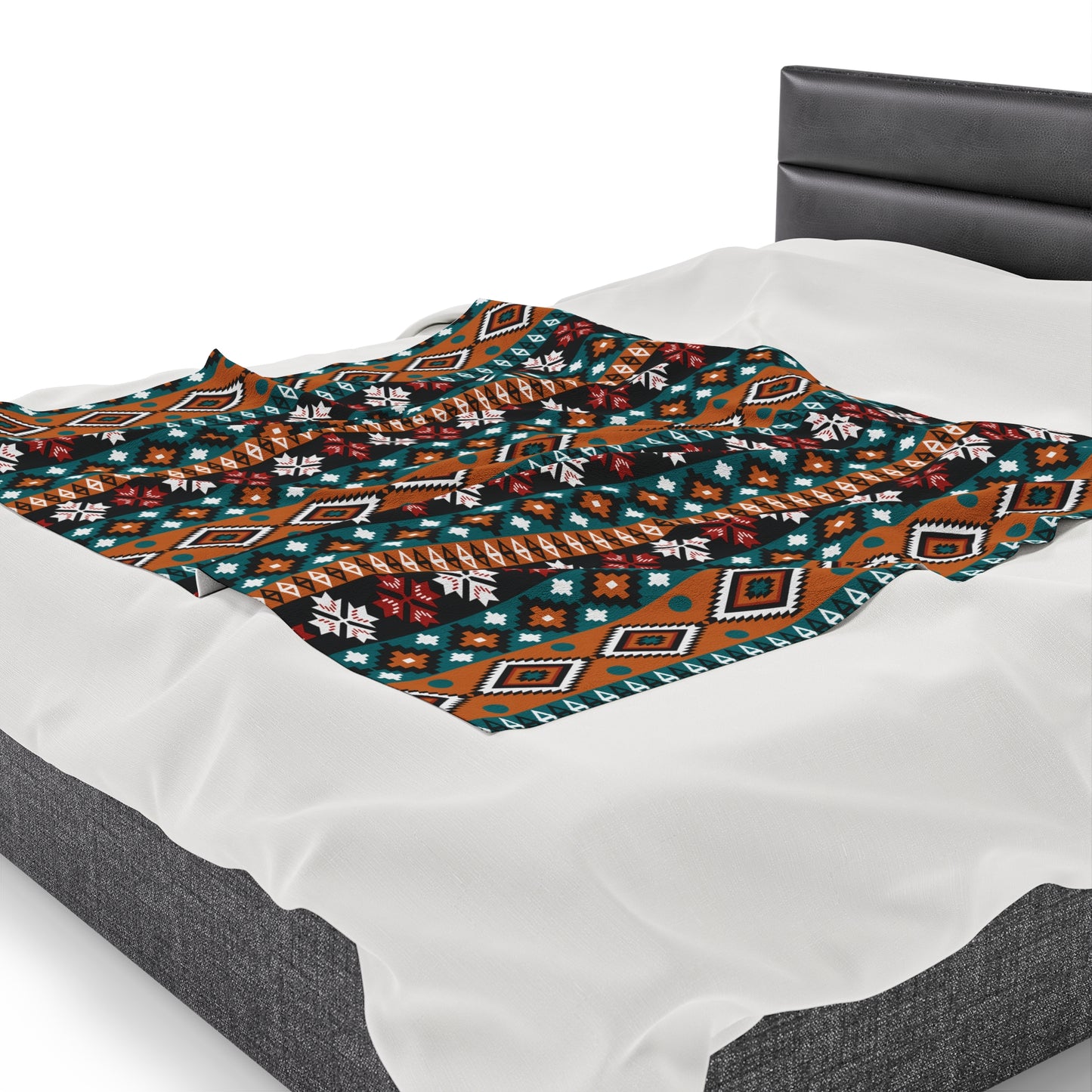 Aztec Velveteen Plush Blanket | Soft, Luxurious, Cultural, and Comforting | Available in Multiple Sizes