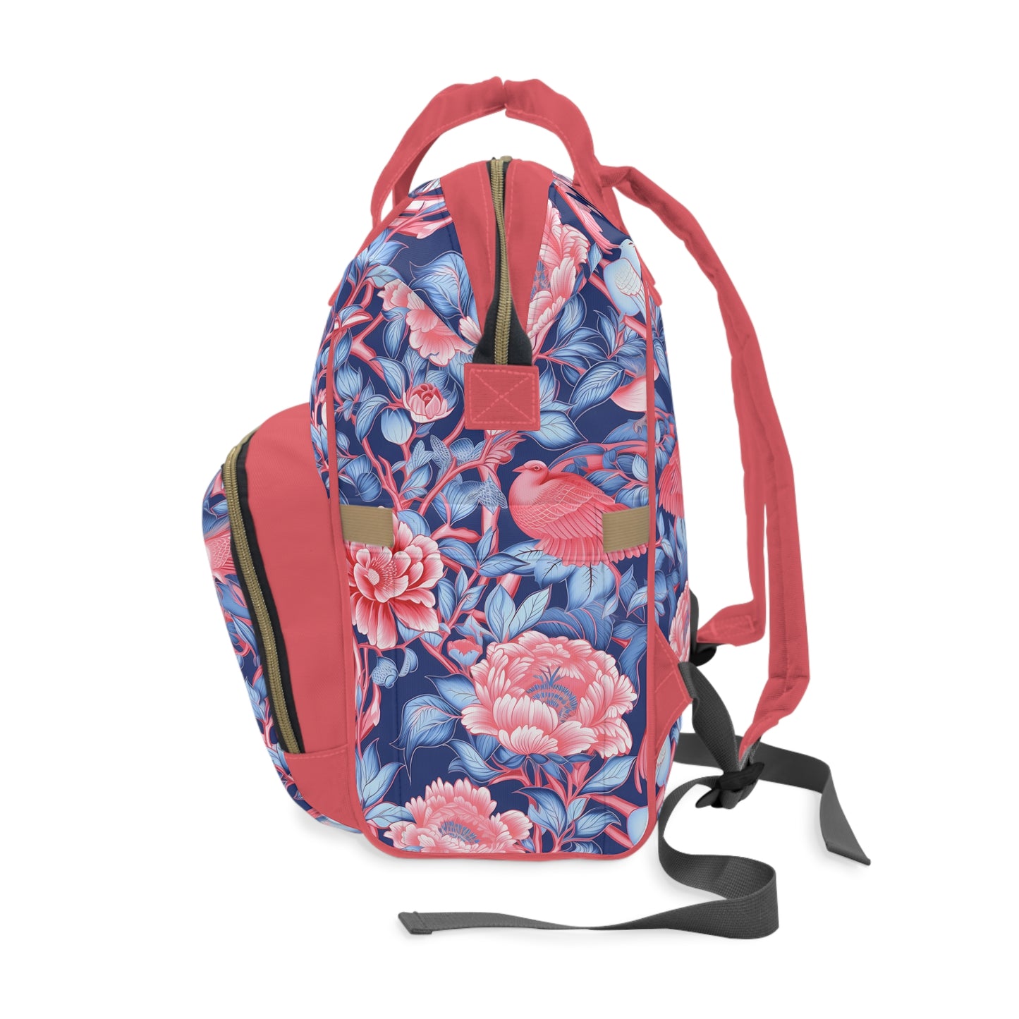 Chinoiserie Diaper Backpack - Elegant & Practical Baby Bag with Traditional Asian Motifs, Perfect for Stylish Parents