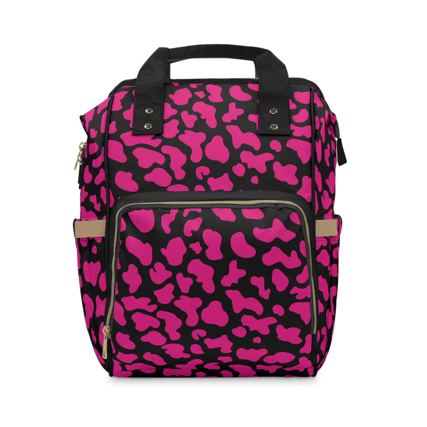 Trendy Cow Print Diaper Backpack - Durable Baby Bag with Unique Cow Pattern, Spacious Nappy Bag for Fashion-Forward Parents