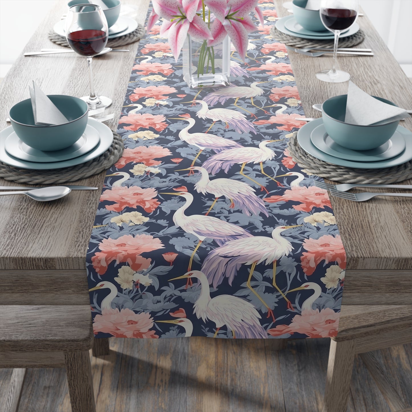 Chinoiseries Table Runner - Cotton Twill & Polyester