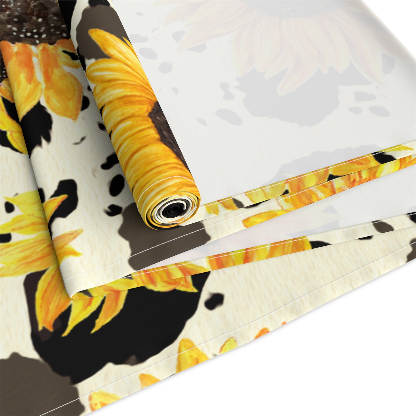 Cow Print Table Runner - Chic Farmhouse Style, Available in Cotton Twill or Polyester - Elevate Your Home Decor