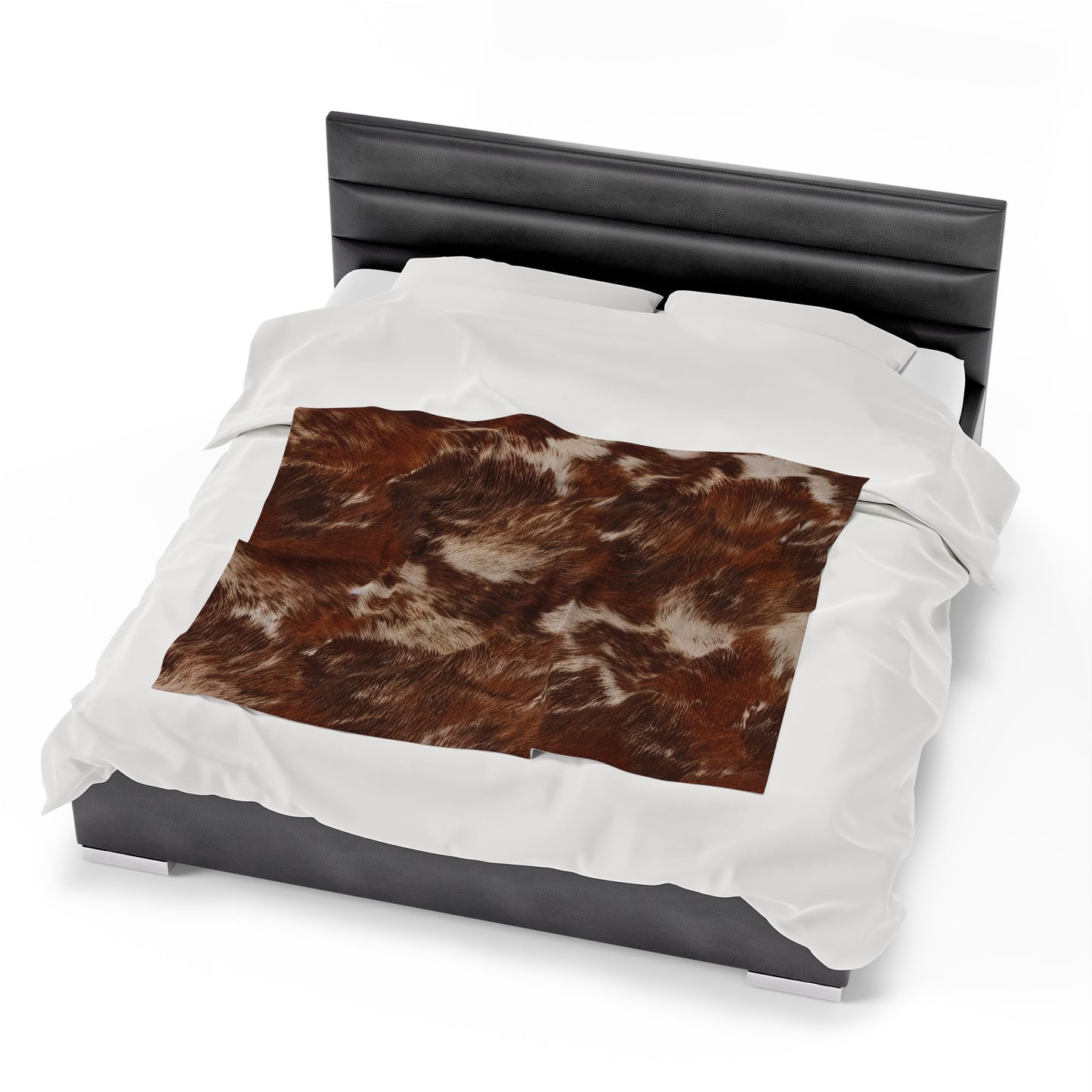 Cowhide Velveteen Plush Blanket | Soft, Rustic, Luxurious and Comforting | Available in Multiple Sizes