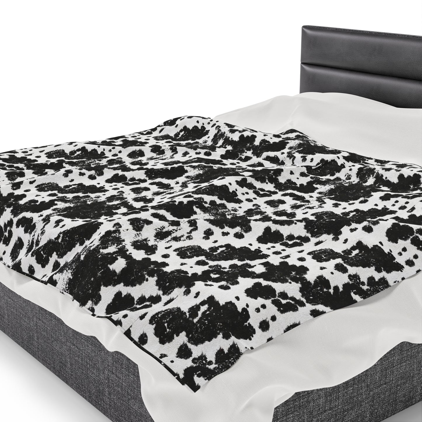 Cowhide Velveteen Plush Blanket | Soft, Rustic, Luxurious and Comforting | Available in Multiple Sizes