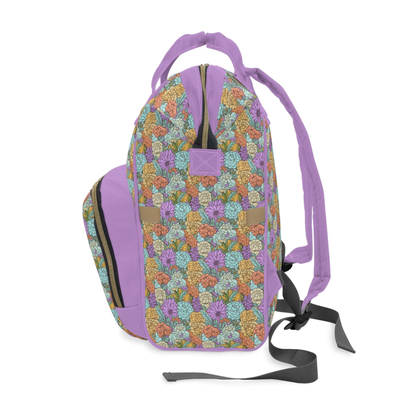 Boho Floral Diaper Backpack - Multifunctional & Spacious Floral Baby Bag for Trendy Parents