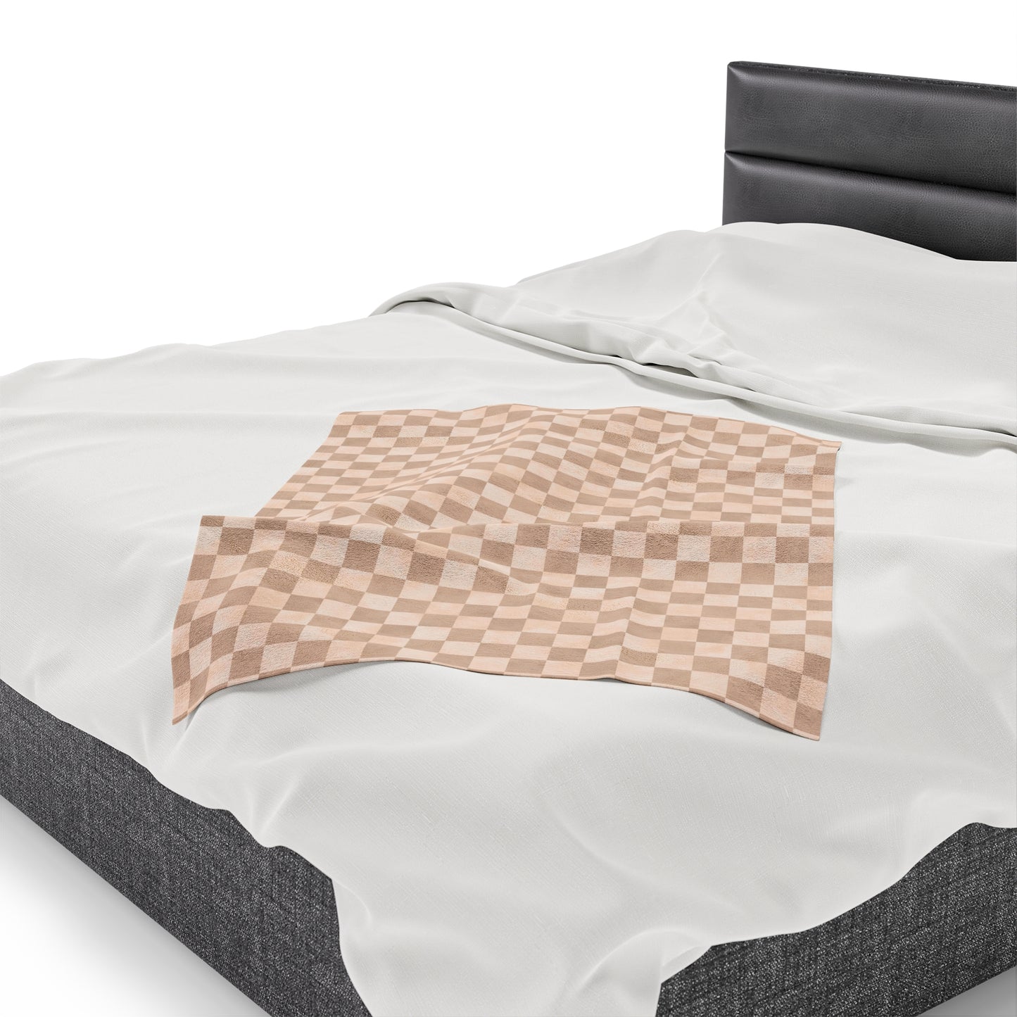 Pastel Checkers Velveteen Plush Blanket | Soft, Trendy, Luxurious and Comforting | Available in Multiple Sizes