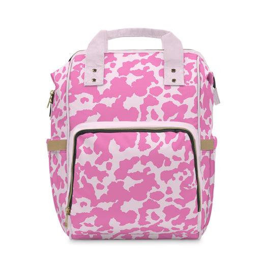 Cowhide Diaper Backpack - Chic & Durable Baby Bag with Genuine Cowhide Patterns, Perfect for Stylish Parents