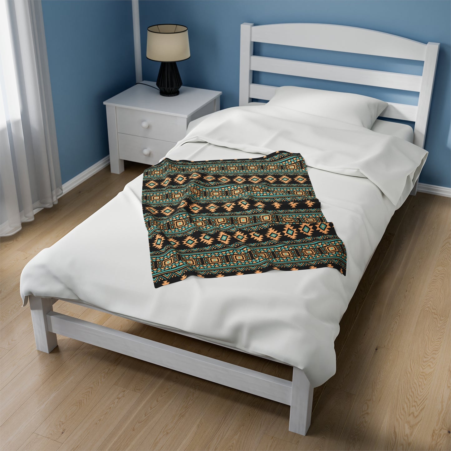 Aztec Velveteen Plush Blanket | Soft, Luxurious, Cultural, and Comforting | Available in Multiple Sizes