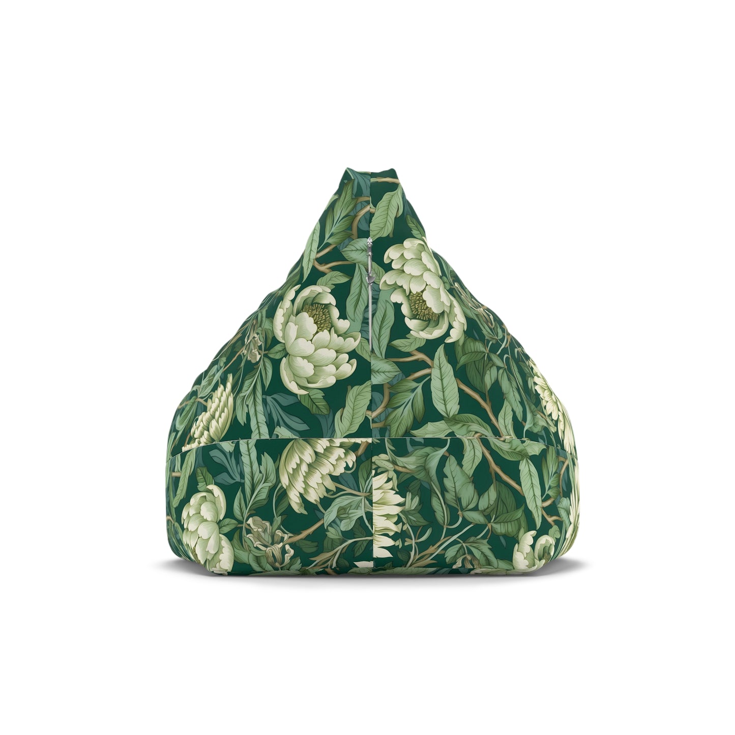Chinoiserie Bean Bag Chair Cover - Elegant Oriental-Inspired Polyester Slipcover with Secure Zip - Fits Various Sizes