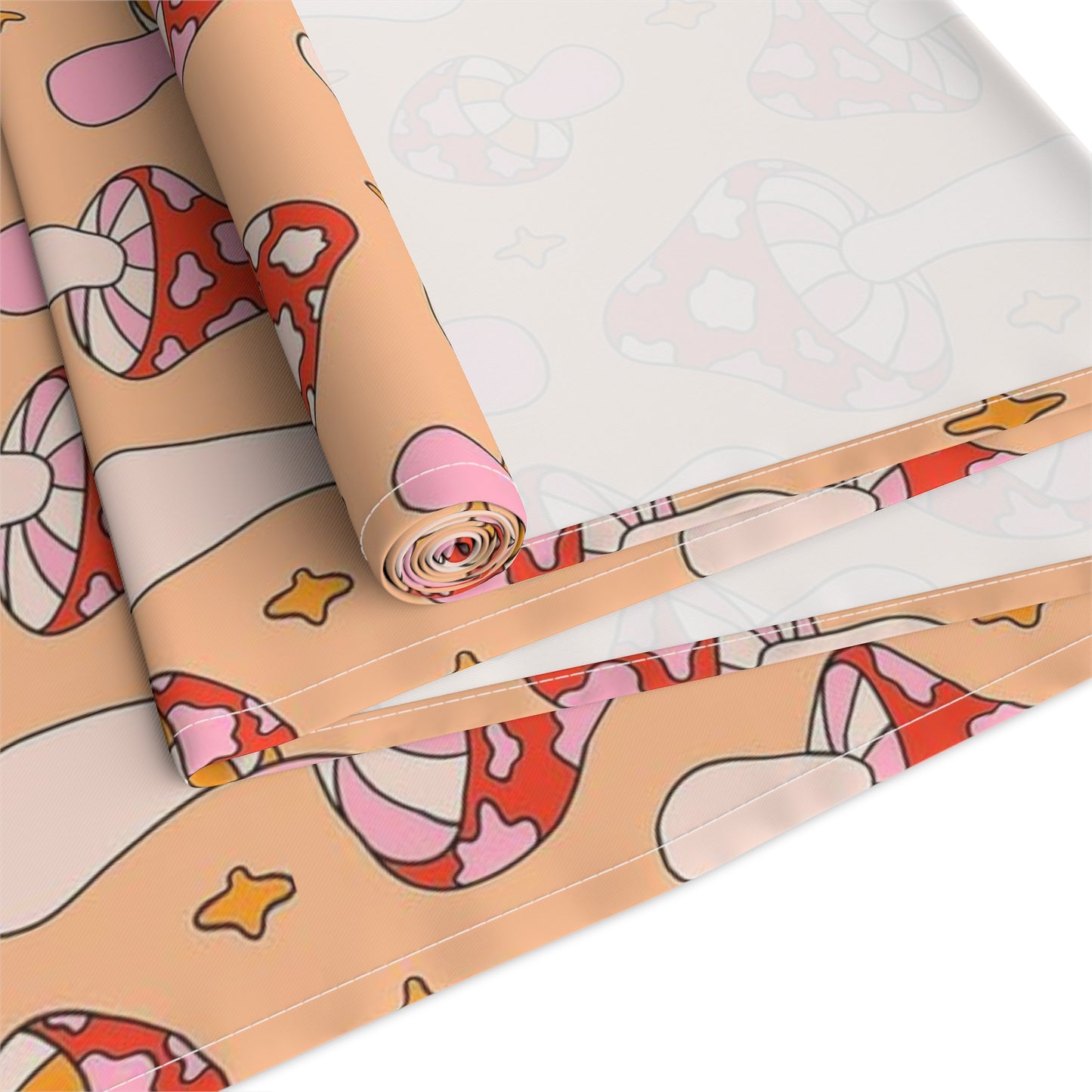 Mushroom Print Table Runner - Nature Vibes in Cotton Twill or Polyester - Perfect for Nature-Inspired Home Decor