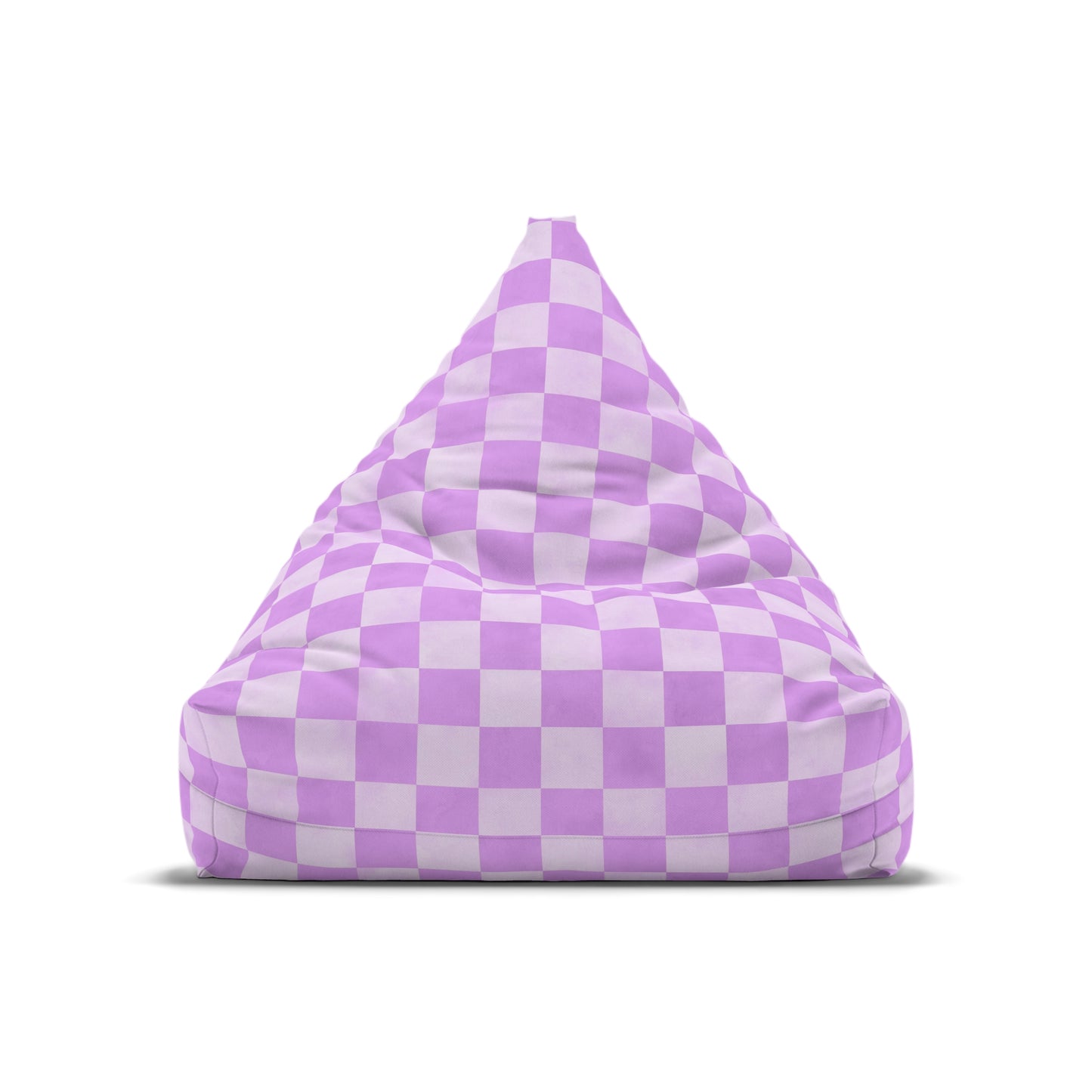 Pastel Checkers Bean Bag Chair Cover - Soft-Touch Polyester Slipcover with Secure Zip