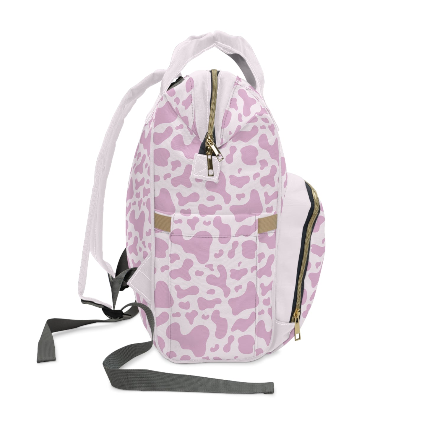 Trendy Cow Print Diaper Backpack - Durable Baby Bag with Unique Cow Pattern, Spacious Nappy Bag for Fashion-Forward Parents