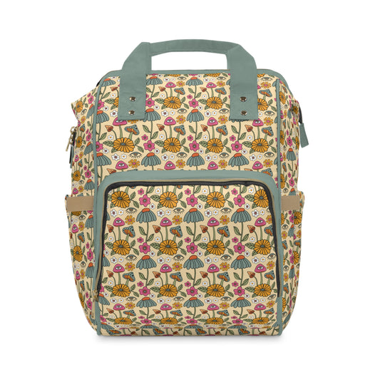 Retro Floral Diaper Backpack - Vintage Floral Baby Bag, Spacious & Durable, Perfect for Stylish Parents