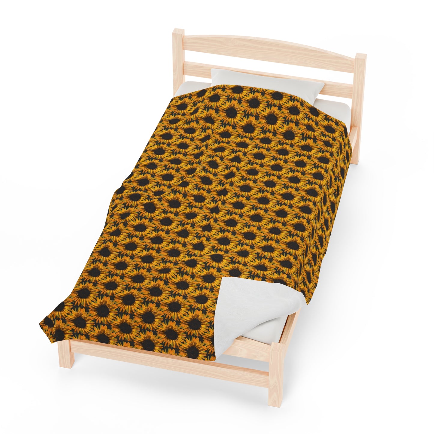 Sunflower Velveteen Plush Blanket | Soft, Vibrant, Luxurious and Comforting | Available in Multiple Sizes