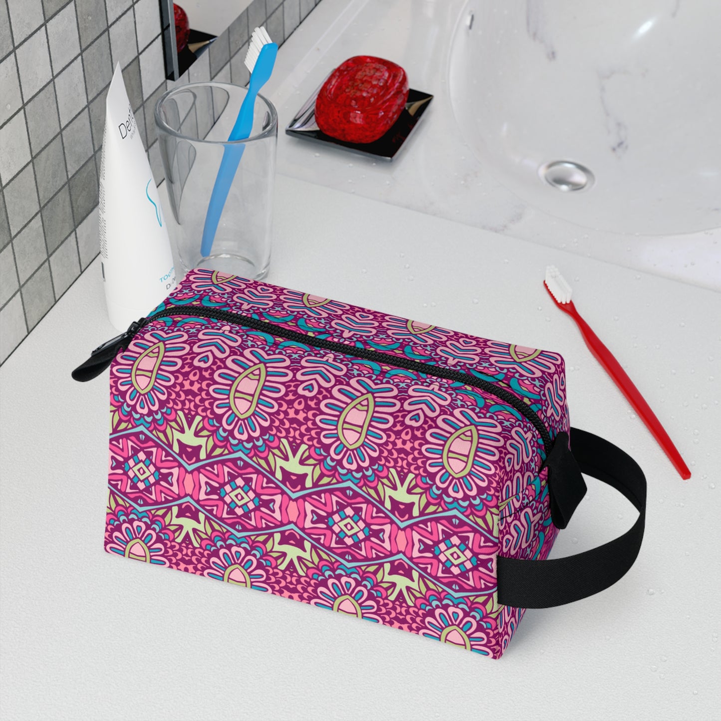Mandala Toiletry Bag | Spiritual & Durable Organizer | Water-Resistant for Camping, Travel, College