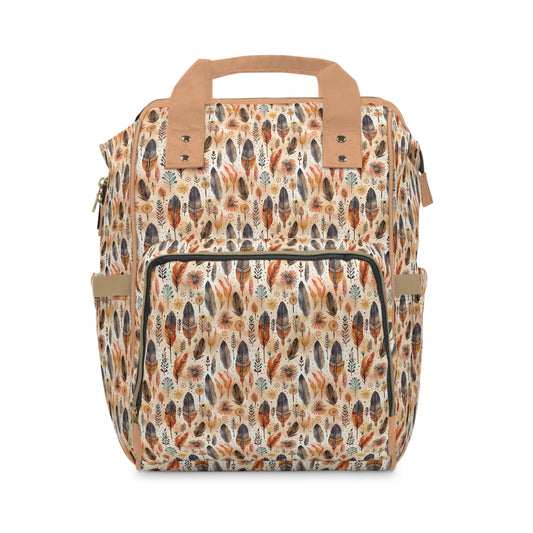 Boho-Chic Aztec Diaper Backpack - Multifunctional & Durable Nylon Changing Bag with Tribal Patterns, Spacious & Organized for Modern Parents