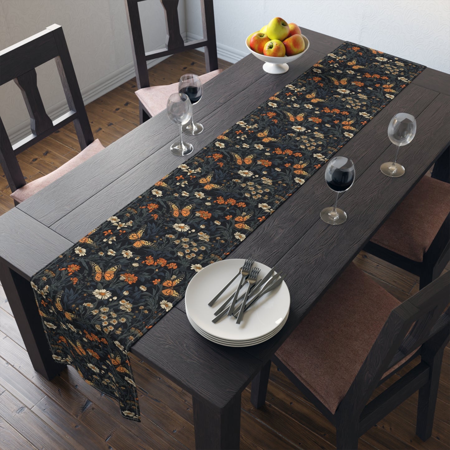 Butterfly Table Runner - Vibrant Patterns, Cotton Twill or Polyester - Perfect for Home Decor & Unique Gifts
