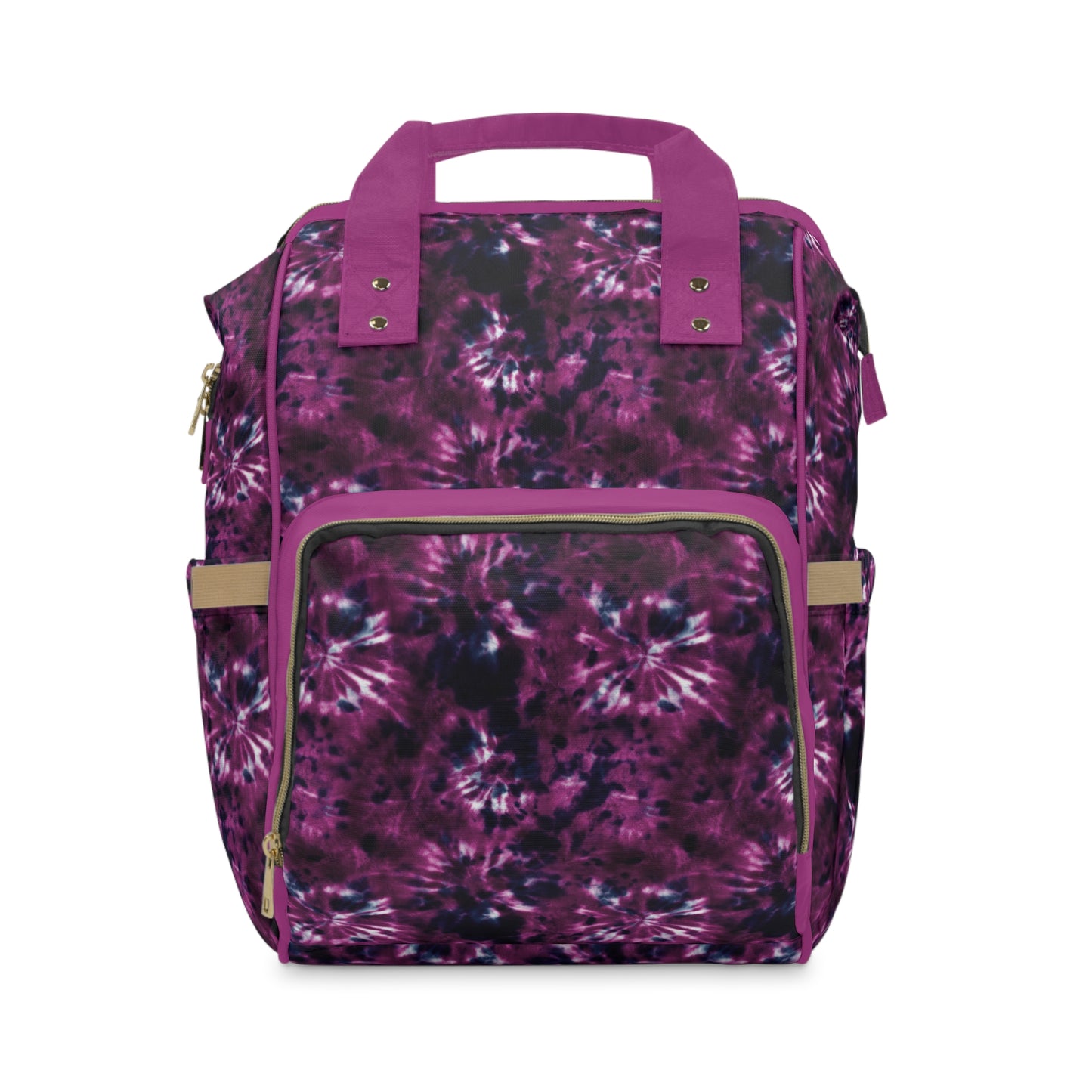 Multifunctional Tie-Dye Diaper Backpack - Lightweight Nylon Baby Bag with Adjustable Straps
