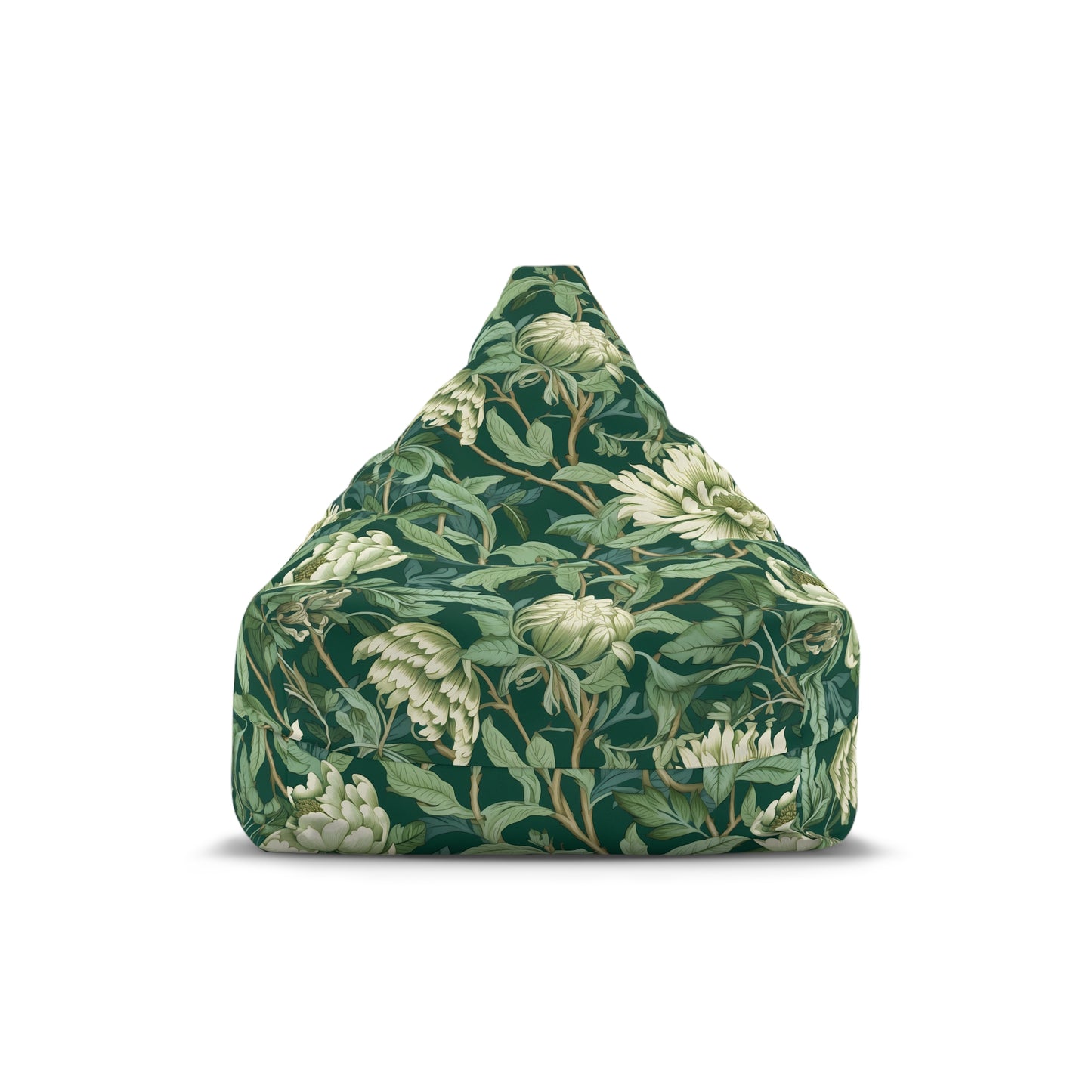 Chinoiserie Bean Bag Chair Cover - Elegant Oriental-Inspired Polyester Slipcover with Secure Zip - Fits Various Sizes