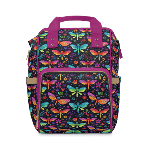 Dragonfly Diaper Backpack - Elegant & Functional Baby Bag with Cool Dragonfly Design, Ideal for Nature-Loving Parents