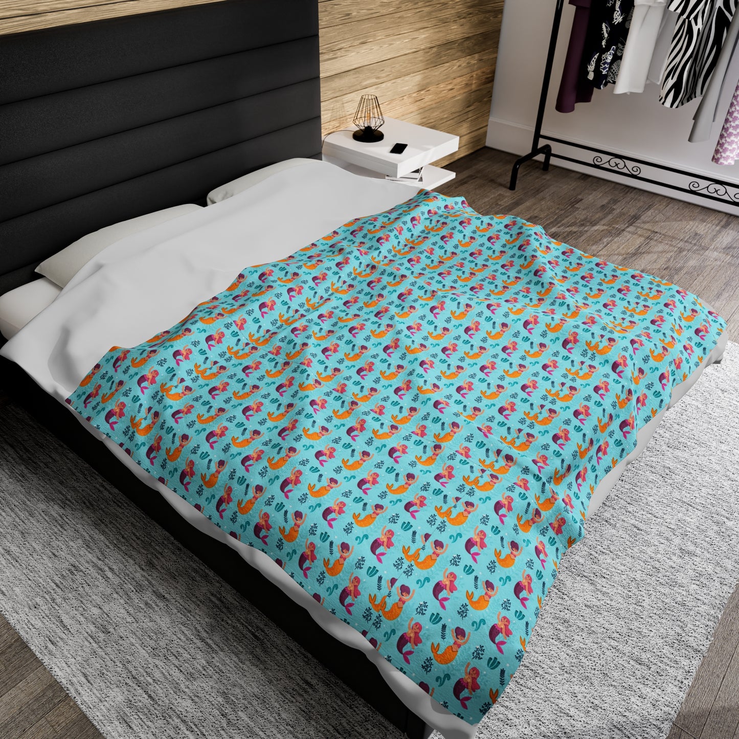 Mermaid Velveteen Plush Blanket | Soft, Mystical, Luxurious and Comforting | Available in Multiple Sizes